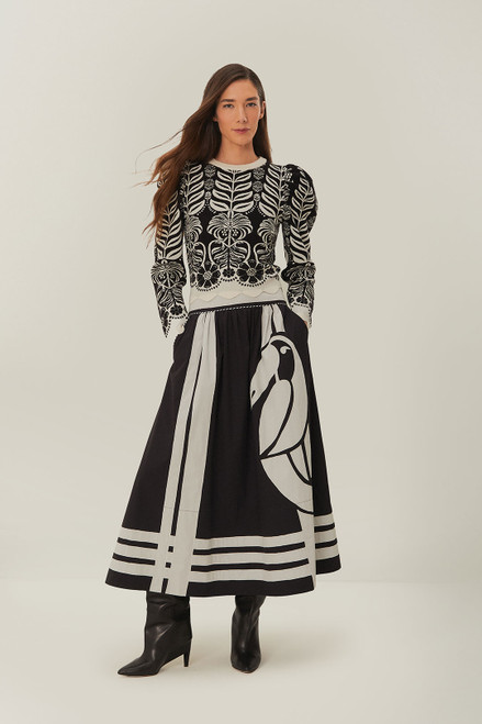 Nature Black Midi Skirt